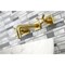 Kingston Brass KS6127ZX Two-Handle Wall Mount Bathroom Faucet, Brushed Brass KS6127ZX - alternate 3